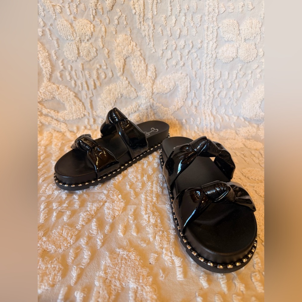 Jessica Simpson Black Knot Slide Sandals #535